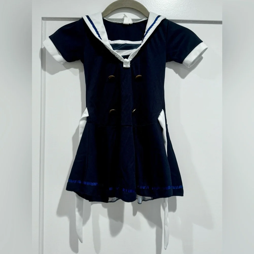 Baby Toddler Girls Nautical Sailor Flight Attendant Dress Costume size 3-4